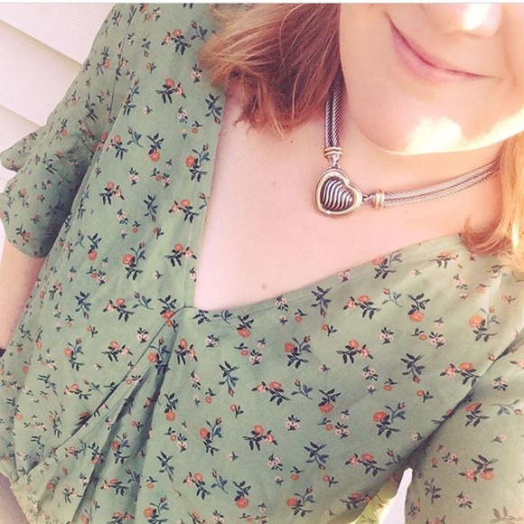 David Yurman 925 18k Cable Heart Necklace - Picture 2 of 10